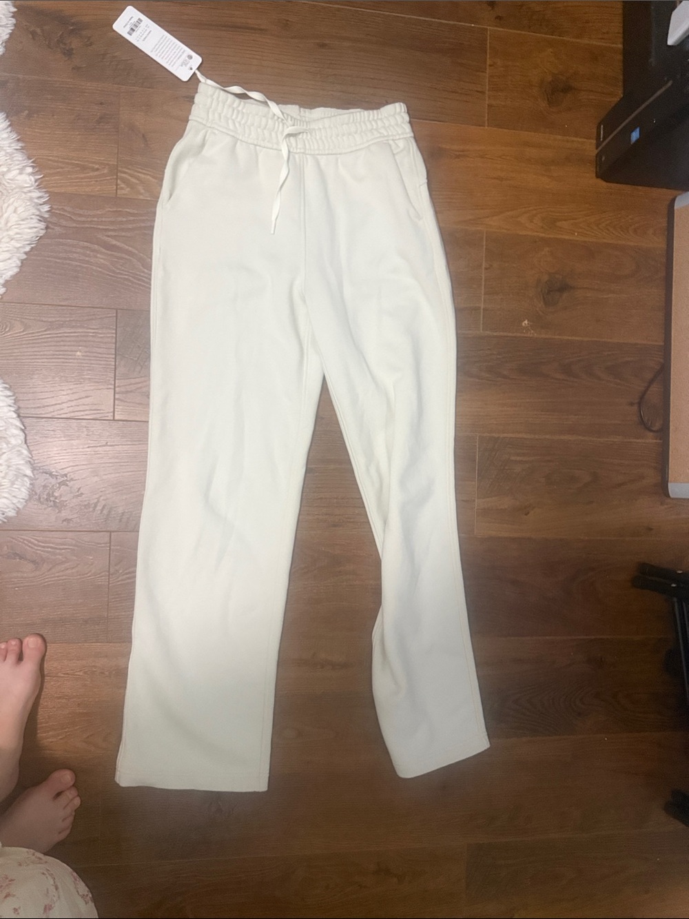 CRZ YOGA Cream Drawstring Waist Track Pants